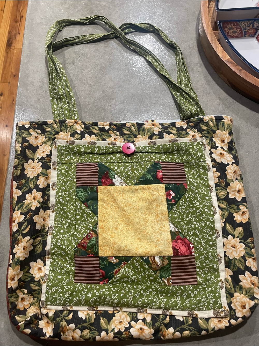 Handcrafted Floral Patchwork Tote